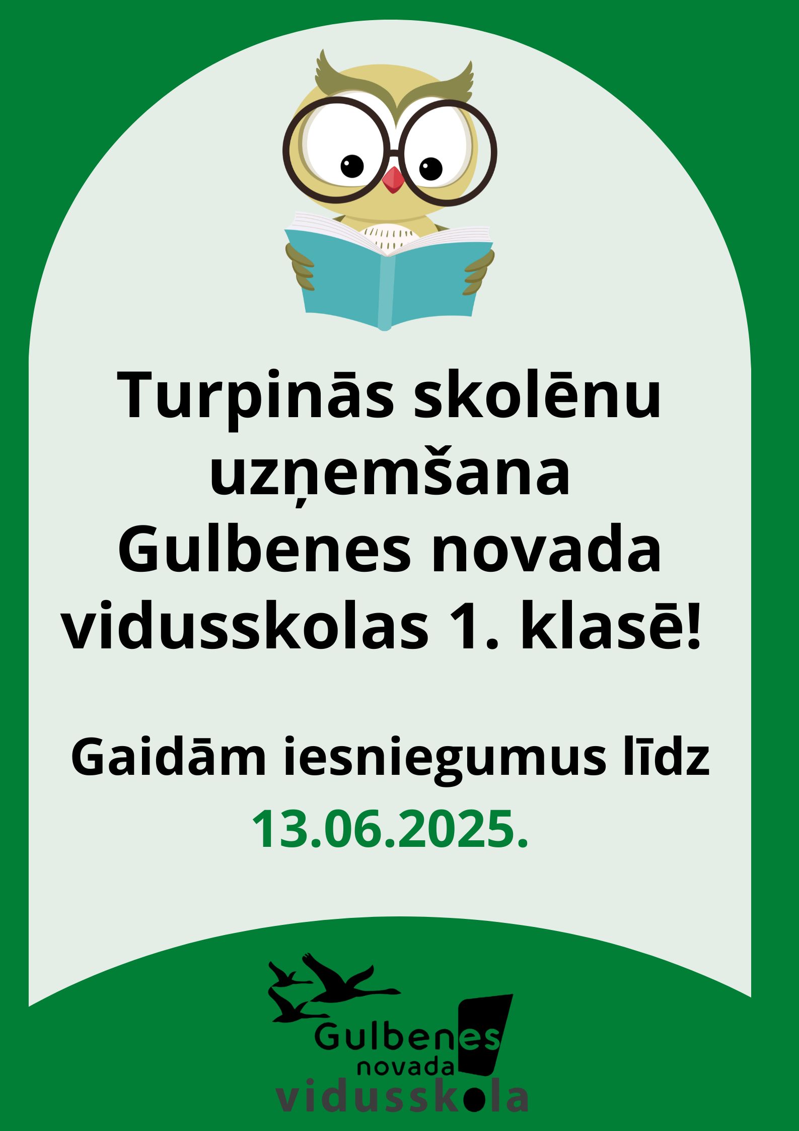 Turpinās skolēnu uzņemšana 1.klasē!
