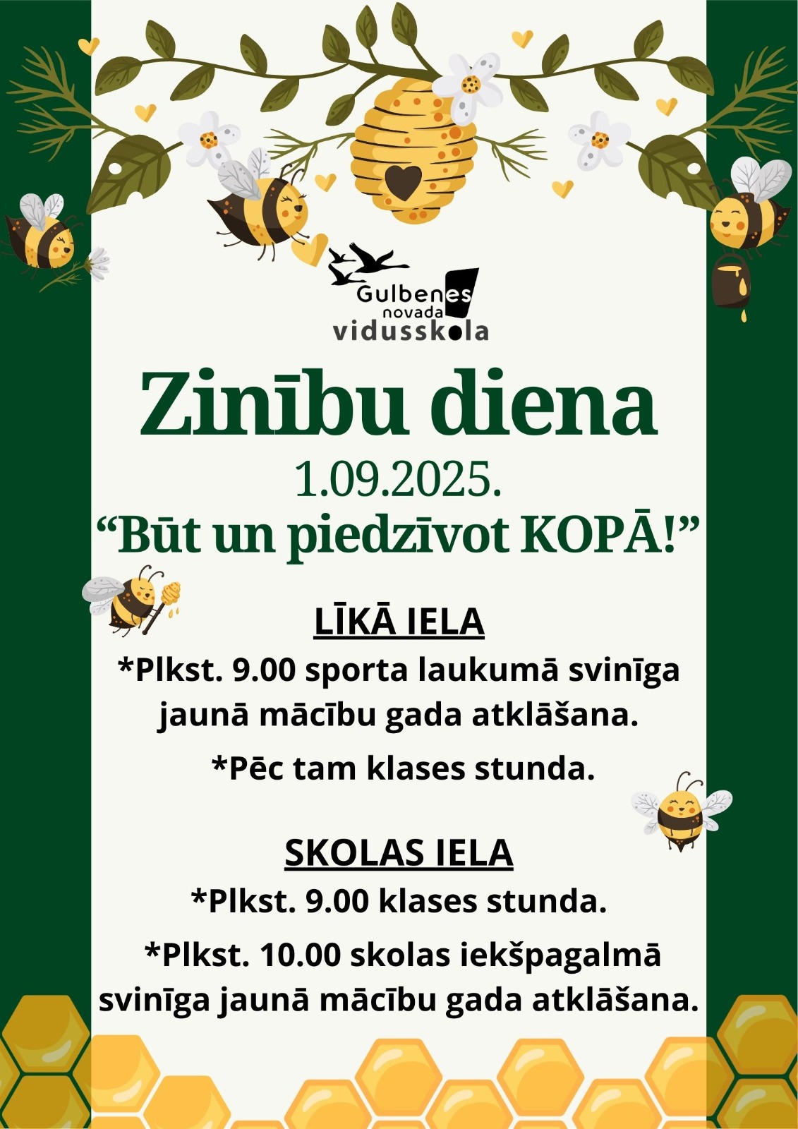 Zinību dienas pasākumi 1. septembrī