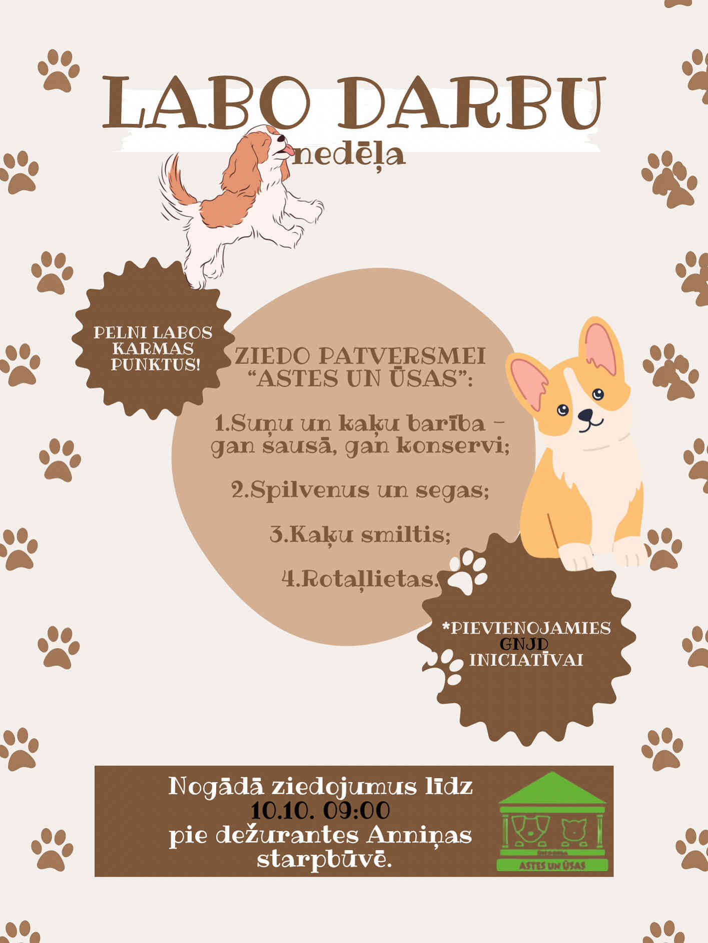 Palīdzēsim četrkājainajiem draugiem!
