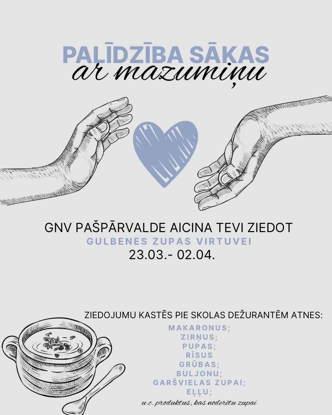 Aicinām ziedot Gulbenes zupas virtuvei