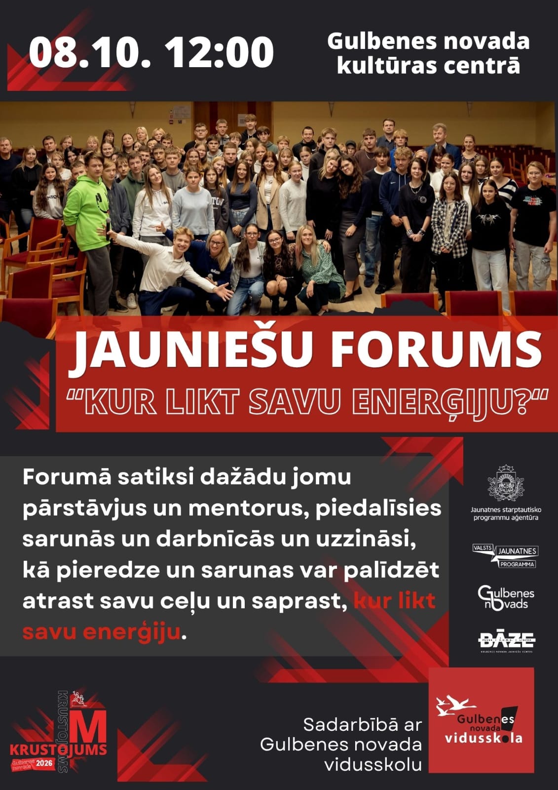 Piedalies jauniešu forumā “Kur likt savu enerģiju?”!